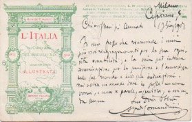 Cartolina postale viaggiata autografa firmata inviata al cavaliere Marchisio - …