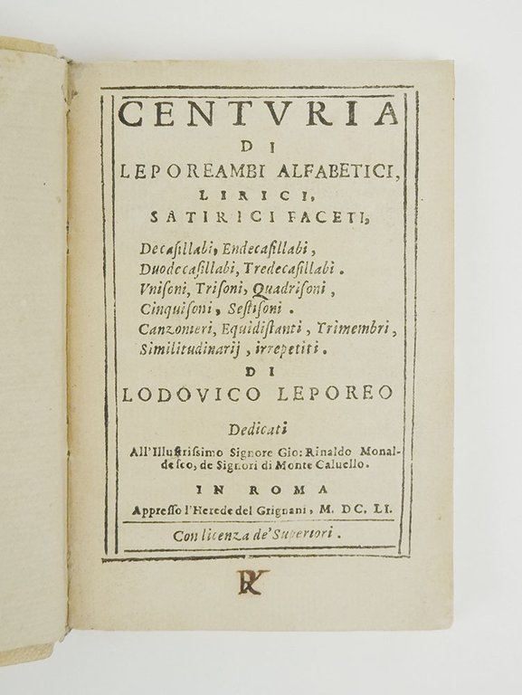 Centuria di Leporeambi alfabetici, lirici, satirici faceti [.]