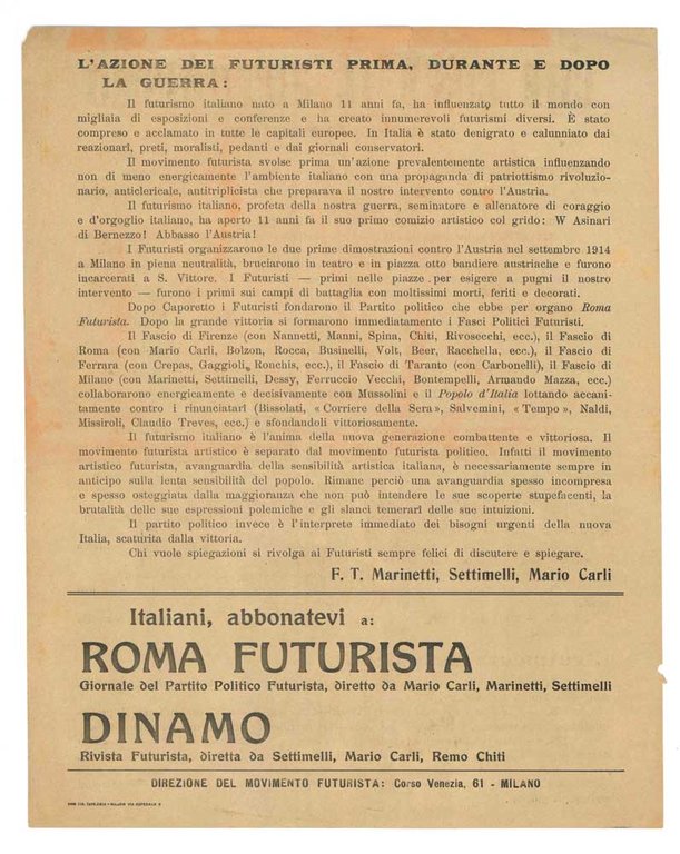 Che cos’è il futurismo. Nozioni elementari [SECONDA TIRATURA]