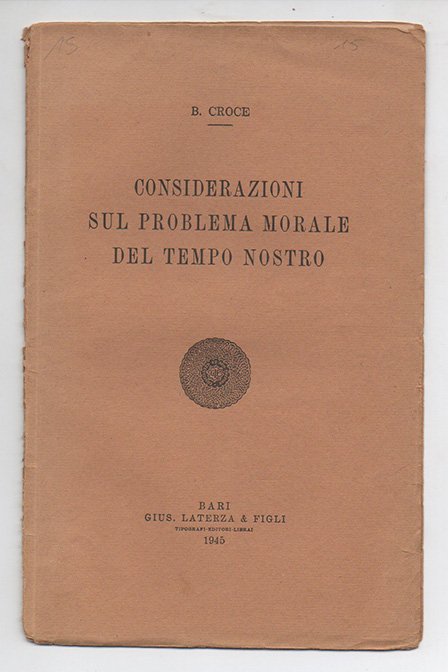 Considerazioni sul problema morale del tempo nostro