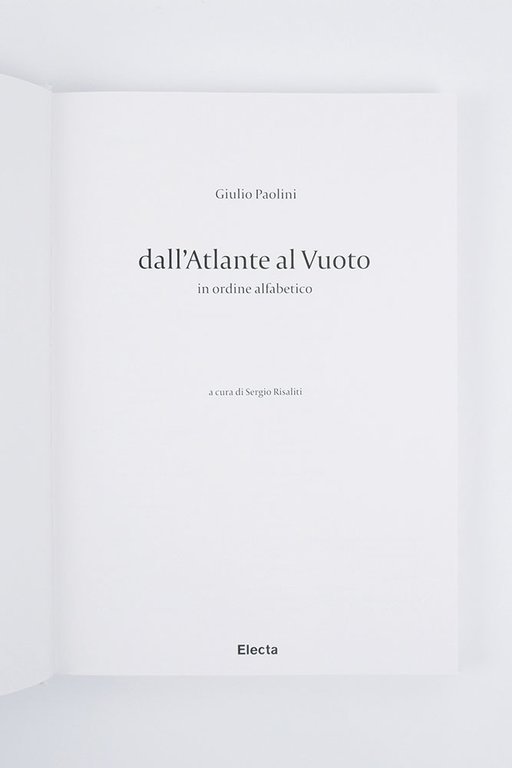 Dall’Atlante al vuoto in ordine alfabetico