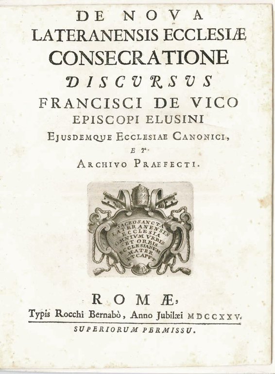 De nova lateranensis ecclesiae consecratione discursus