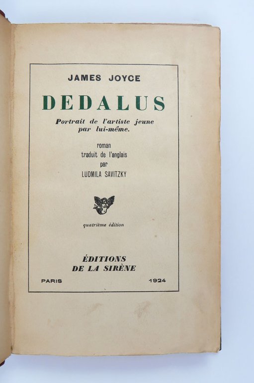Dedalus. Portrait de l’artiste jeune par lui-même. Roman de James …