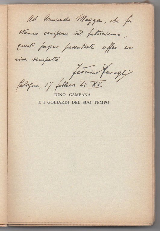 Dino Campana e i goliardi del suo tempo (1911 - …