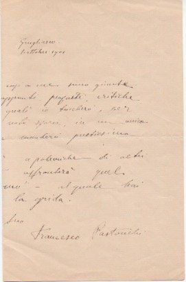 Due lettere autografe firmate scritte sullo stesso foglio ripiegato, datate …