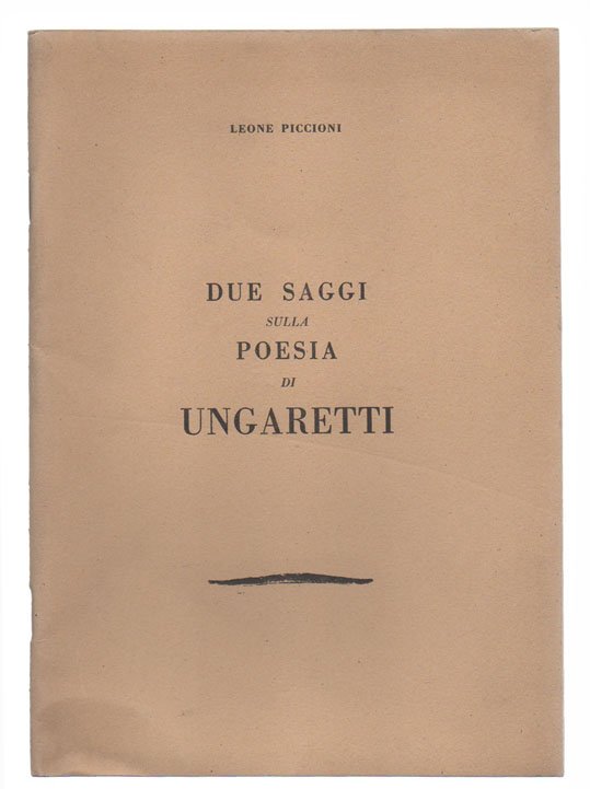 Due saggi sulla poesia di Ungaretti