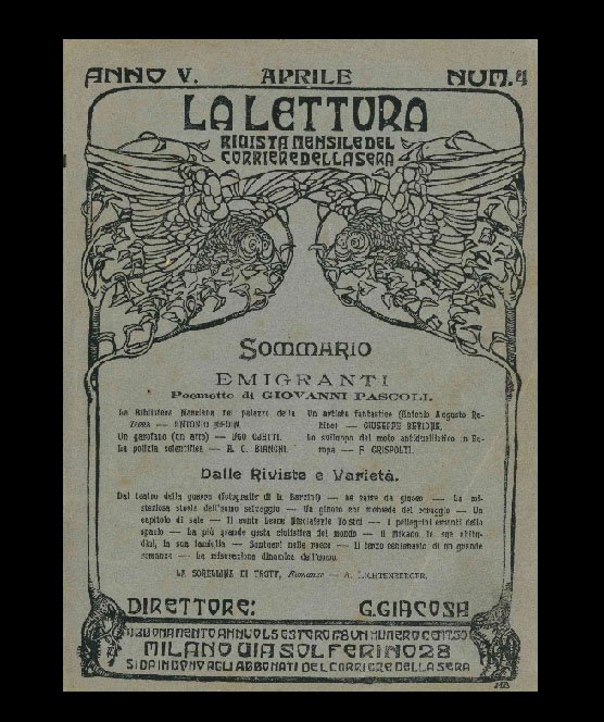 Emigranti, in «La Lettura» (anno V, numero 4)