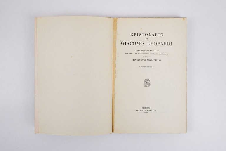 Epistolario di Giacomo Leopardi. Nuova edizione ampliata con lettere dei …