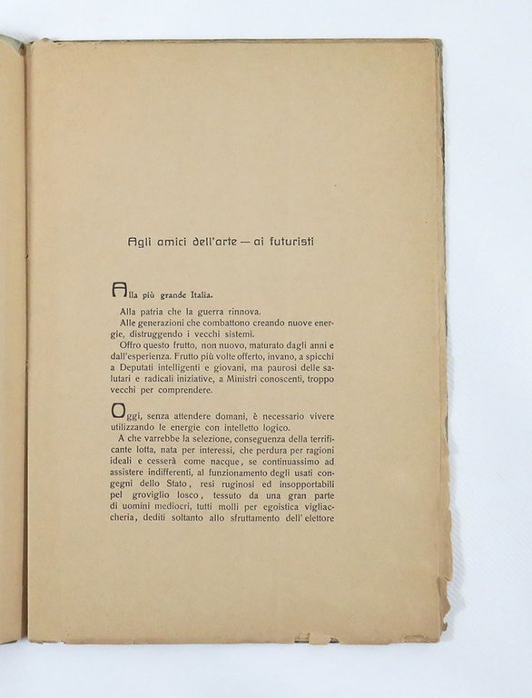 Filippo Cifariello ai ministri della grande Italia: Abolite le accademie …