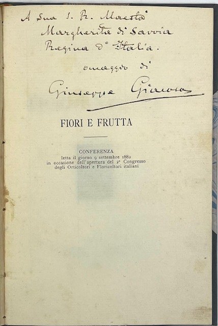 Fiori e frutta [con dedica autografa dell’autore a MARGHERITA DI … | Immagine principale