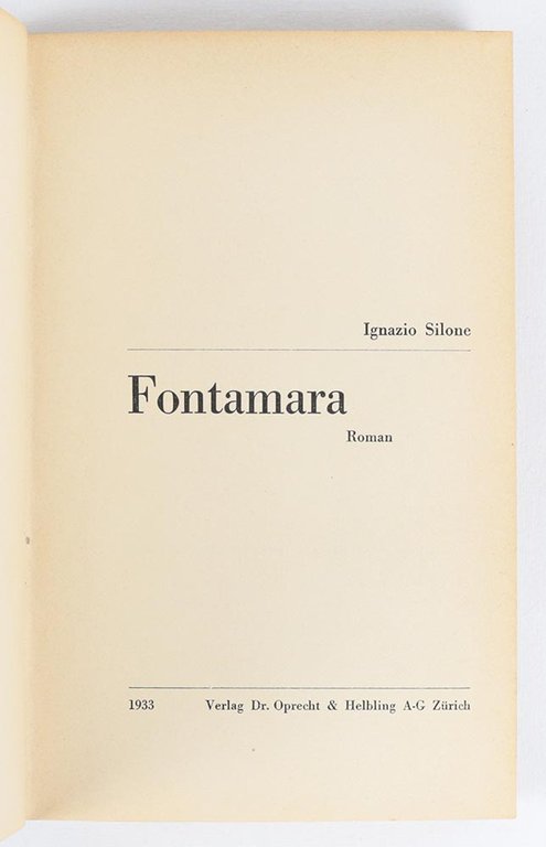 Fontamara. Roman [COPERTINA VARIANTE]