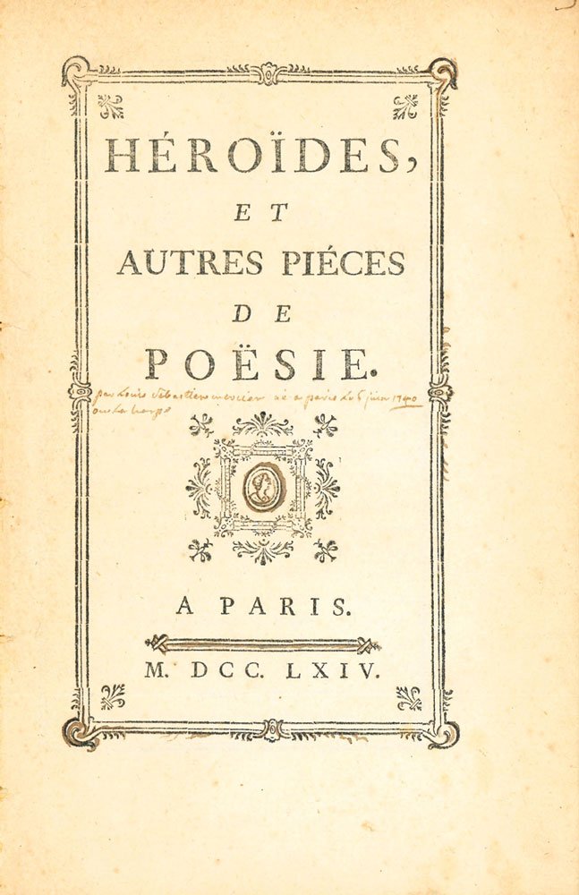 Héroïdes, et autres piéces de poësie