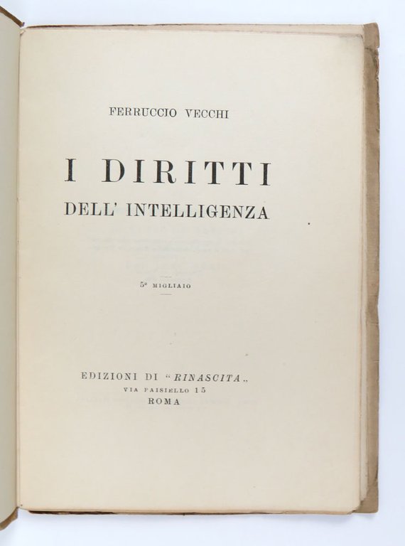 I Diritti dell’intelligenza — 5° migliaio —