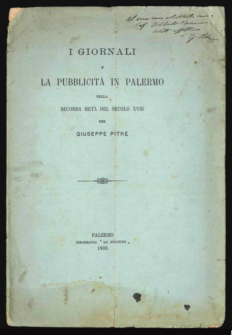 I giornali e la pubblicità in Palermo nella seconda metà …