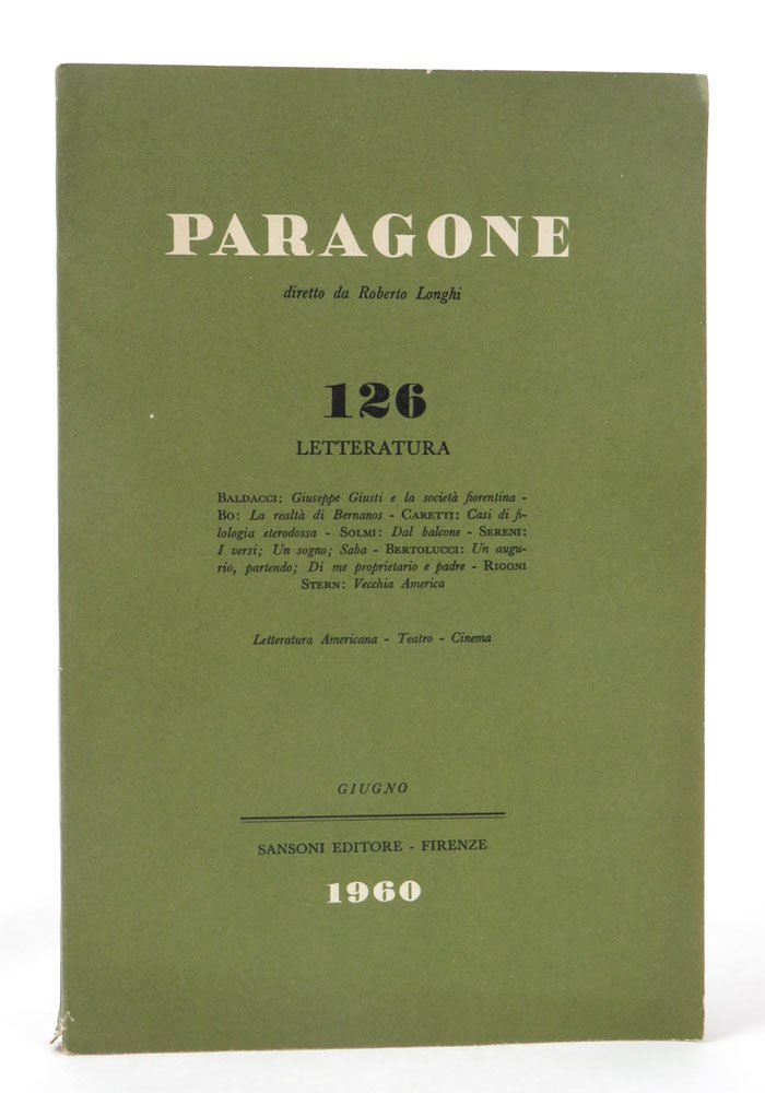 I versi. Un sogno. Saba [in: «Paragone», anno XI, n. …