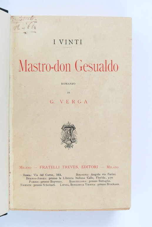 I vinti. Mastro-don Gesualdo. Romanzo di G. Verga