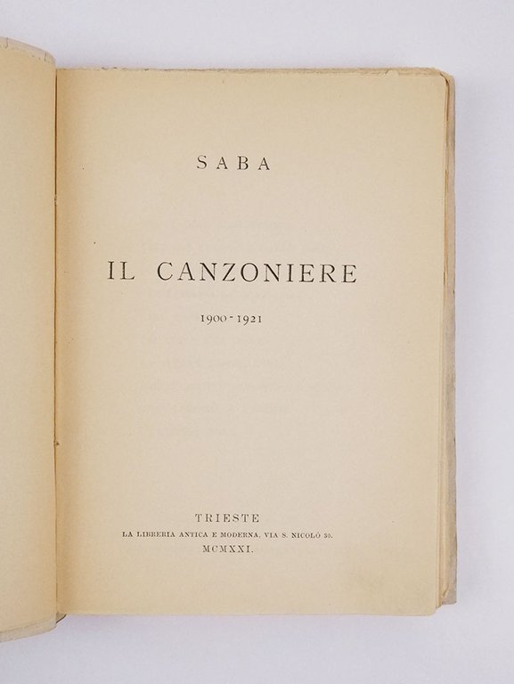 Il Canzoniere 1900 - 1921