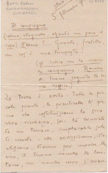 “Il compagno”. Testo in prosa autografo firmato dal titolo.