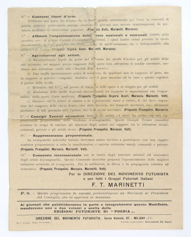 Il Futurismo. Rivista sintetica illustrata mensile. 1° Marzo 1923. N. …