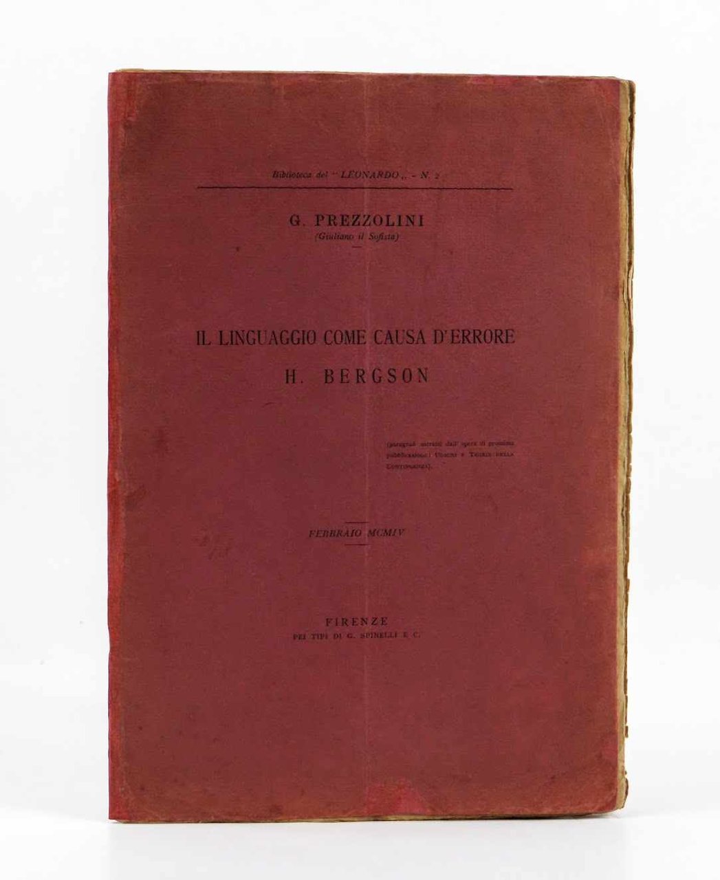 Il linguaggio come causa d’errore. H. Bergson (paragrafi estratti dall’opera …