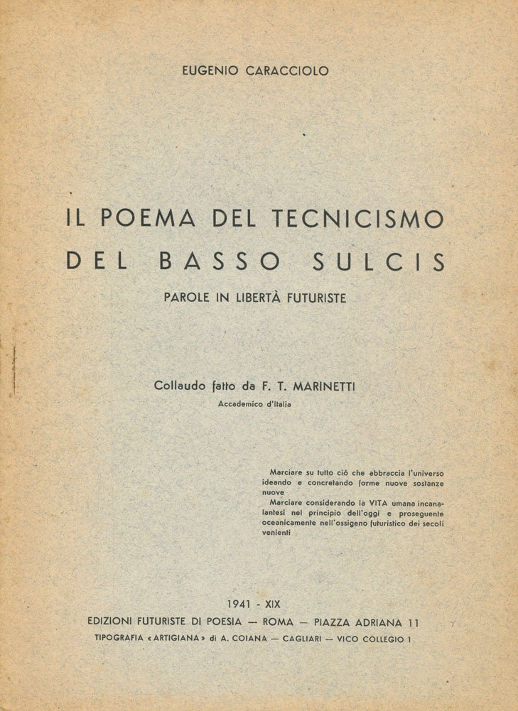 Il poema del tecnicismo del Basso Sulcis. Parole in libertà …