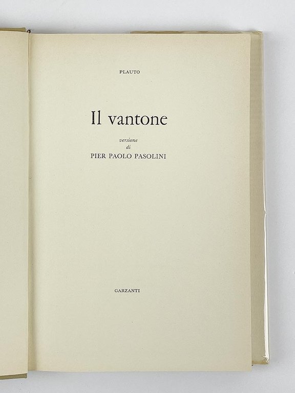 Il Vantone [Miles gloriosus]. Versione di Pier Paolo Pasolini