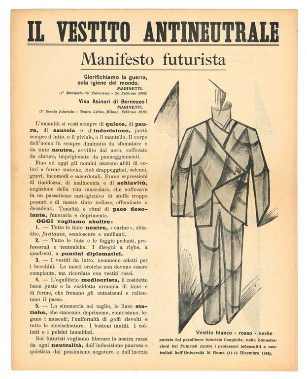 Il vestito antineutrale. Manifesto futurista [SECONDA EDIZIONE]