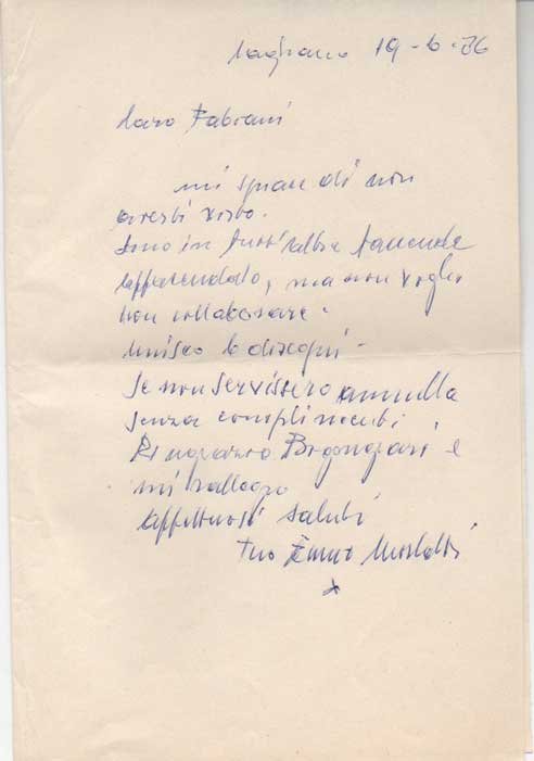 Insieme di 3 lettere inviate al poeta e giornalista Enzo …