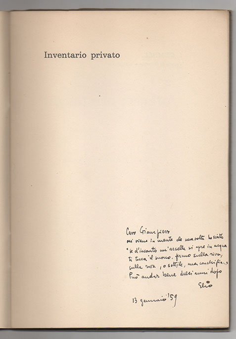 Inventario privato. Prefazione di Giacomo Zanga. Disegni di Alberto Casarotti