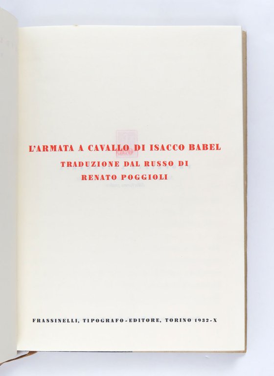 L’armata a cavallo di Isacco Babel. Traduzione dal russo di …