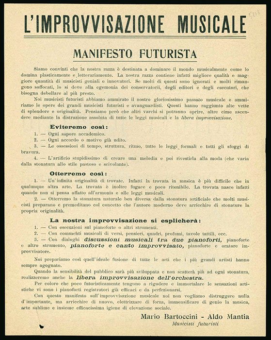 L’improvvisazione musicale. Manifesto [PRIMA TIRATURA]