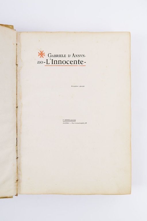 L’Innocente. [Esemplare speciale con legatura dipinta da Luca Postiglione]