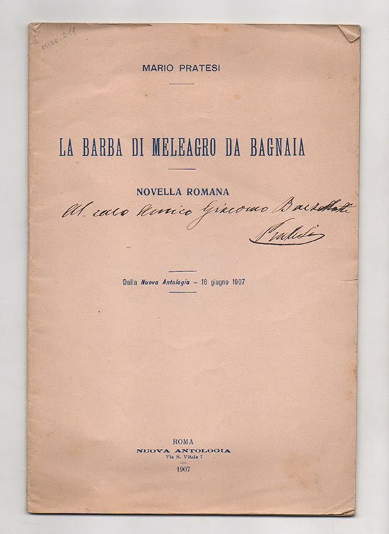 La barba di Meleagro da Bagnaia. Novella romana [in: «Nuova …