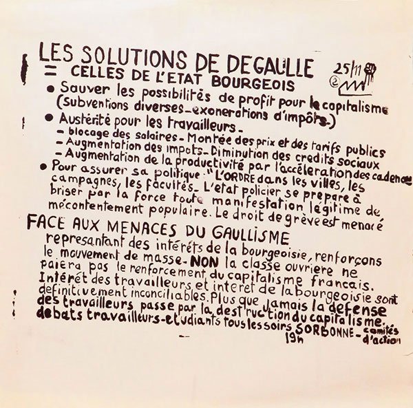 Les solutions de De Gaulle = celles de l’État bourgeis
