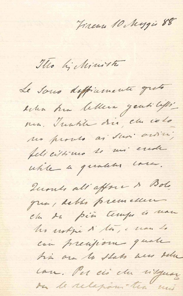 Lettera autografa a Paolo Boselli