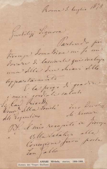 Lettera autografa firmata