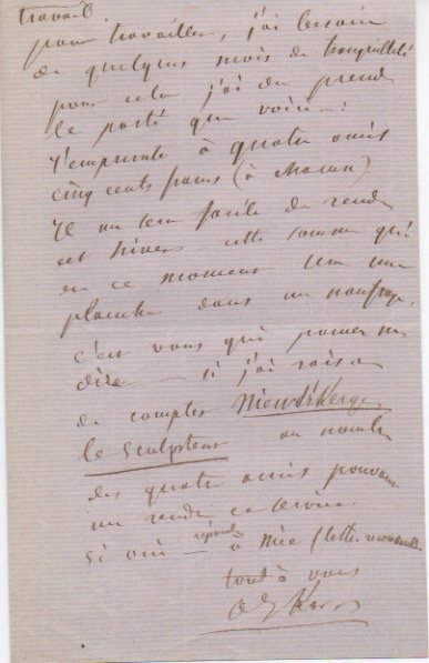 Lettera autografa firmata