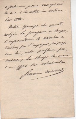 Lettera autografa firmata . Datata 1 luglio 1903.