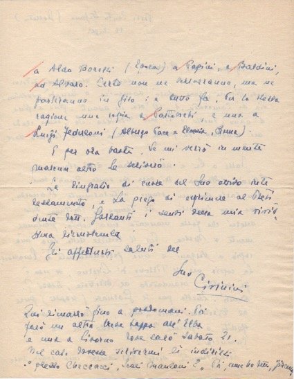 Lettera autografa firmata, datata 16 luglio [1951] - Porto Santo …