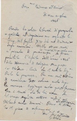 Lettera autografa firmata, datata 2 ottobre 1846 - [Milano], inviata …