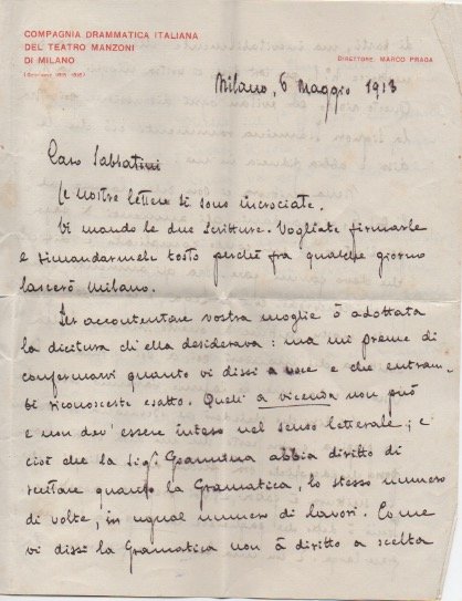 Lettera autografa firmata, datata 21 gennaio 1906 - Torino, inviata …