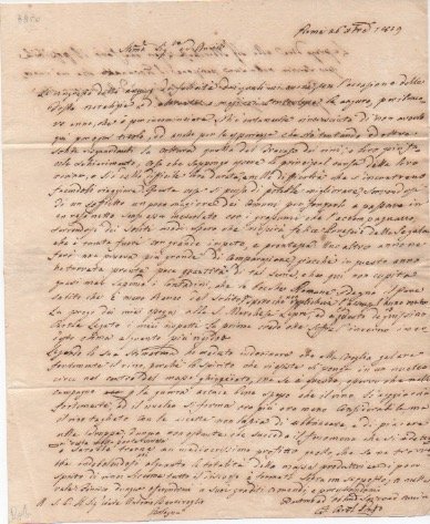 Lettera autografa firmata, datata 26 dicembre 1819 - Roma, inviata …