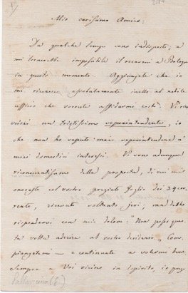 Lettera autografa firmata, datata 31 ottobre 1859 - Genestrelle, inviata …