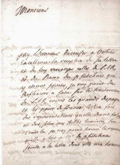 Lettera autografa firmata, datata 7 gennaio 1738 - Firenze.