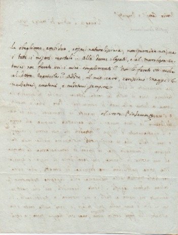 Lettera autografa firmata, datata Venezia 31 marzo 1821, inviata all'abate …