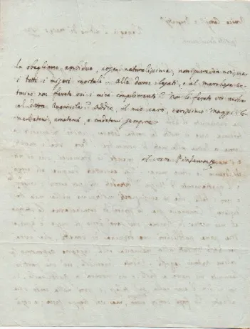 Lettera autografa firmata, datata Venezia 31 marzo 1821, inviata all'abate …