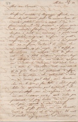 Lettera autografa firmata inviata a Cesare Correnti.