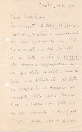 Lettera autografa firmata inviata a Roberto Ortolani, Garzanti. Datata 13 …