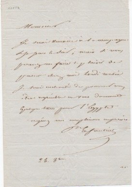 Lettera autografa firmata inviata ad al signor Schvelcher.