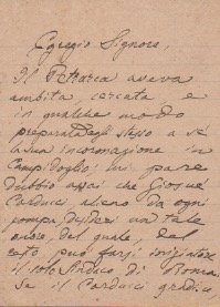 Lettera autografa firmata inviata ad “Egregio Signore”